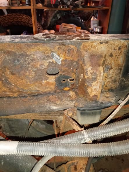 Dump truck frame rusted out where the shock mounts sit